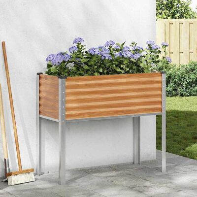 vidaXL Gartenblumentopf Hellbraun 100 x 45 x 90 cm Verzinkter Stahl - Braun vidaXL Gartenblumentopf Hellbraun 100 x 45 x 90 cm Verzinkter Stahl - Braun