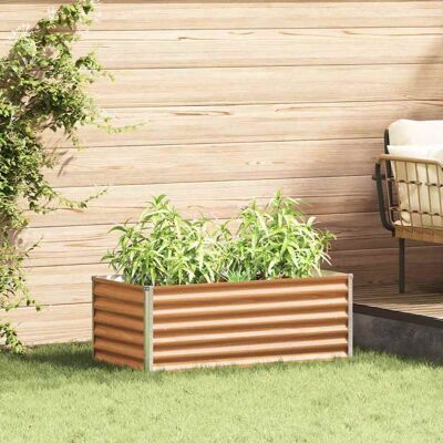 vidaXL Hochbeet Hellbraun 98 x 50 x 36 cm Verzinkter Stahl - Braun vidaXL Hochbeet Hellbraun 98 x 50 x 36 cm Verzinkter Stahl - Braun