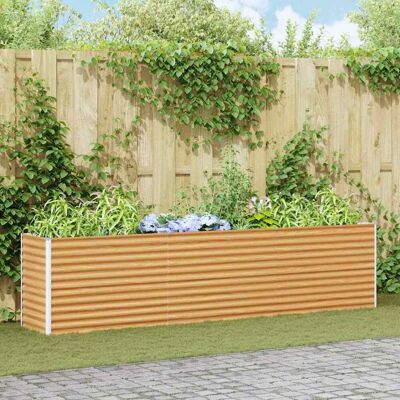 vidaXL Hochbeet Hellbraun 290 x 50 x 68 cm Verzinkter Stahl - Braun vidaXL Hochbeet Hellbraun 290 x 50 x 68 cm Verzinkter Stahl - Braun