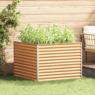 vidaXL Hochbeet Hellbraun 98 x 100 x 68 cm Verzinkter Stahl - Braun vidaXL Hochbeet Hellbraun 98 x 100 x 68 cm Verzinkter Stahl - Braun