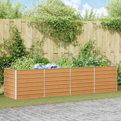 vidaXL Hochbeet Hellbraun 320 x 80 x 77 cm Verzinkter Stahl - Braun vidaXL Hochbeet Hellbraun 320 x 80 x 77 cm Verzinkter Stahl - Braun