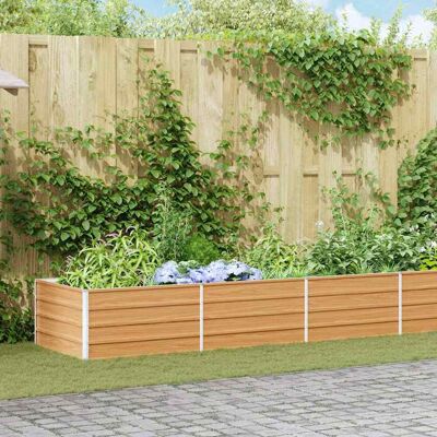 vidaXL Hochbeet Hellbraun 480 x 80 x 45 cm Verzinkter Stahl - Braun vidaXL Hochbeet Hellbraun 480 x 80 x 45 cm Verzinkter Stahl - Braun