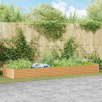 vidaXL Hochbeet Hellbraun 390 x 100 x 36 cm Verzinkter Stahl - Braun vidaXL Hochbeet Hellbraun 390 x 100 x 36 cm Verzinkter Stahl - Braun