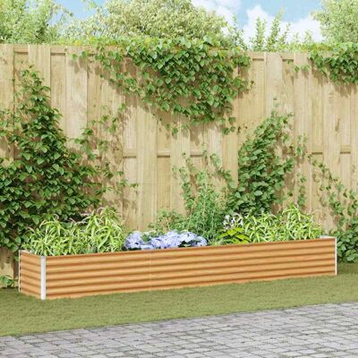 vidaXL Hochbeet Hellbraun 290 x 50 x 36 cm Verzinkter Stahl - Braun vidaXL Hochbeet Hellbraun 290 x 50 x 36 cm Verzinkter Stahl - Braun