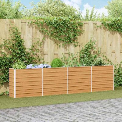 vidaXL Hochbeet Hellbraun 320 x 40 x 77 cm Verzinkter Stahl - Braun vidaXL Hochbeet Hellbraun 320 x 40 x 77 cm Verzinkter Stahl - Braun