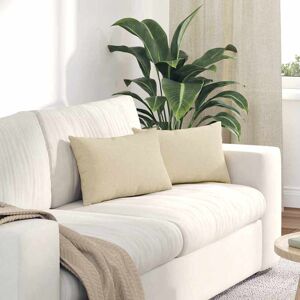 vidaXL Sofakissen 2 pcs Creme 50 x 30 cm Stoff - Creme vidaXL Sofakissen 2 pcs Creme 50 x 30 cm Stoff - Creme