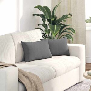 vidaXL Sofakissen 2 pcs Dunkelgrau 50 x 30 cm Stoff - Grau vidaXL Sofakissen 2 pcs Dunkelgrau 50 x 30 cm Stoff - Grau