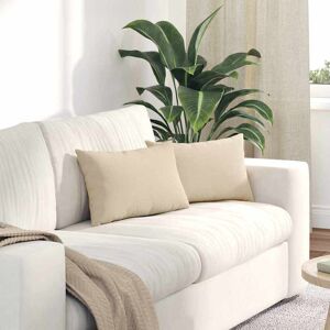 vidaXL Sofakissen 2 pcs Creme 50 x 30 cm Stoff - Creme vidaXL Sofakissen 2 pcs Creme 50 x 30 cm Stoff - Creme