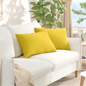 vidaXL Sofakissen 2 pcs Helles Gelb 60 x 40 cm Stoff - Gelb vidaXL Sofakissen 2 pcs Helles Gelb 60 x 40 cm Stoff - Gelb