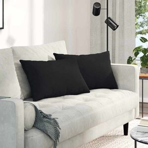 vidaXL Sofakissen 2 pcs Schwarz 60 x 40 cm Stoff - Schwarz vidaXL Sofakissen 2 pcs Schwarz 60 x 40 cm Stoff - Schwarz