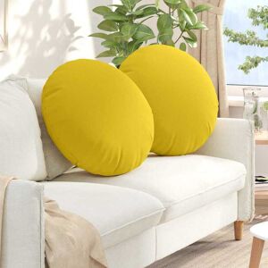 vidaXL Sitzkissen 2 pcs Helles Gelb Ø80 x 29 cm Stoff - Gelb vidaXL Sitzkissen 2 pcs Helles Gelb Ø80 x 29 cm Stoff - Gelb