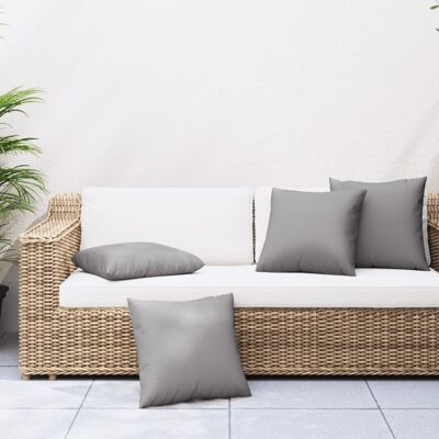 vidaXL Sofakissen 4 Stk. Grau 50x50 cm Stoff - Grau vidaXL Sofakissen 4 Stk. Grau 50x50 cm Stoff - Grau