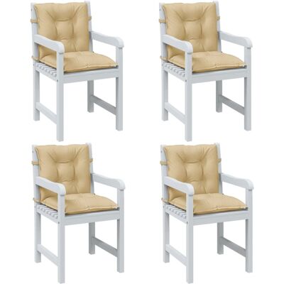 vidaXL Niedriglehner-Auflagen 4 Stk. Melange Beige 100x50x7 cm Stoff - Beige vidaXL Niedriglehner-Auflagen 4 Stk. Melange Beige 100x50x7 cm Stoff - Beige