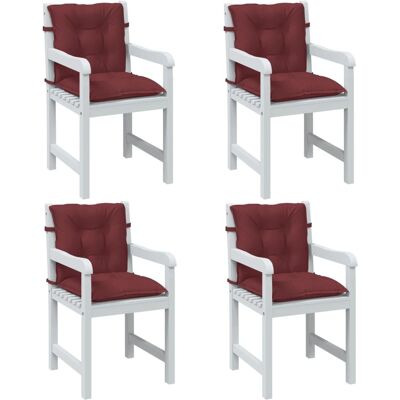 vidaXL Niedriglehner-Auflagen 4 Stk. Melange Weinrot 100x50x7 cm Stoff - Rot vidaXL Niedriglehner-Auflagen 4 Stk. Melange Weinrot 100x50x7 cm Stoff - Rot