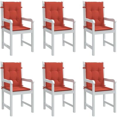 vidaXL Niedriglehner-Auflagen 6 Stk. Melange Rot 100x50x4 cm Stoff - Rot vidaXL Niedriglehner-Auflagen 6 Stk. Melange Rot 100x50x4 cm Stoff - Rot