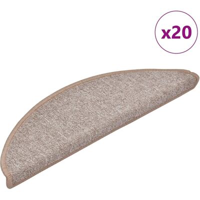 vidaXL Stufenmatten 20 Stk. 56x17x3 cm Hellbraun Halbrund - Braun vidaXL Stufenmatten 20 Stk. 56x17x3 cm Hellbraun Halbrund - Braun
