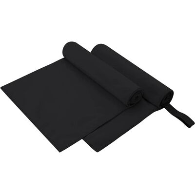 vidaXL Sporthandtücher 2 pcs Schwarz 100 x 50 cm - Schwarz vidaXL Sporthandtücher 2 pcs Schwarz 100 x 50 cm - Schwarz