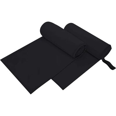vidaXL Sporthandtücher 2 pcs Schwarz 200 x 100 cm - Schwarz vidaXL Sporthandtücher 2 pcs Schwarz 200 x 100 cm - Schwarz