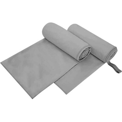 vidaXL Sporthandtücher 2 pcs Dunkelgrau 200 x 100 cm - Grau vidaXL Sporthandtücher 2 pcs Dunkelgrau 200 x 100 cm - Grau