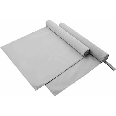 vidaXL Sporthandtücher 2 pcs Grau 180 x 90 cm Polyester und Polyamid - Grau vidaXL Sporthandtücher 2 pcs Grau 180 x 90 cm Polyester und Polyamid - Grau
