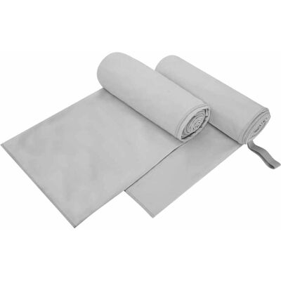 vidaXL Sporthandtücher 2 pcs Grau 200 x 100 cm Polyester und Polyamid - Grau vidaXL Sporthandtücher 2 pcs Grau 200 x 100 cm Polyester und Polyamid - Grau