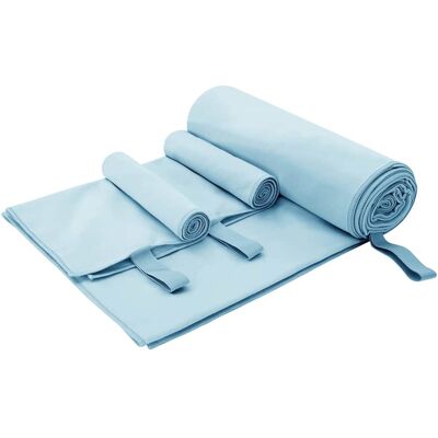 vidaXL Sporthandtuch Set 3 pcs Blau Polyester und Polyamid - Blau vidaXL Sporthandtuch Set 3 pcs Blau Polyester und Polyamid - Blau