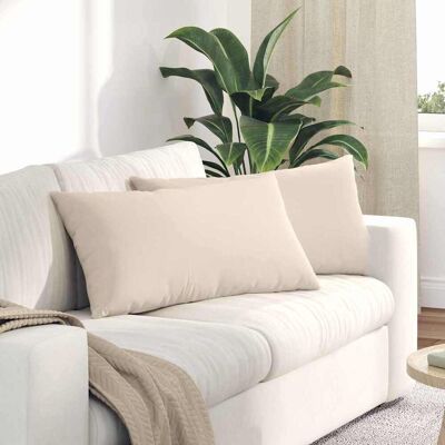 vidaXL Sofakissen 2 pcs Beige 80 x 40 cm Stoff - Beige vidaXL Sofakissen 2 pcs Beige 80 x 40 cm Stoff - Beige