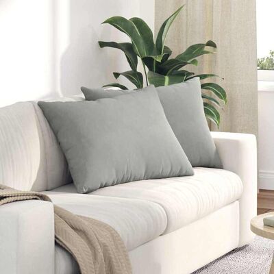 vidaXL Sofakissen 2 pcs Hellgrau 70 x 50 cm Stoff - Hellgrau vidaXL Sofakissen 2 pcs Hellgrau 70 x 50 cm Stoff - Hellgrau