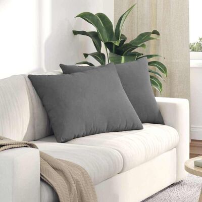 vidaXL Sofakissen 2 pcs Dunkelgrau 70 x 50 cm Stoff - Grau vidaXL Sofakissen 2 pcs Dunkelgrau 70 x 50 cm Stoff - Grau
