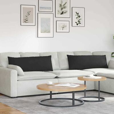 vidaXL Sofakissen 2 pcs Schwarz 120 x 40 cm Stoff - Schwarz vidaXL Sofakissen 2 pcs Schwarz 120 x 40 cm Stoff - Schwarz