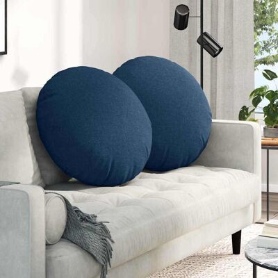 vidaXL Sitzkissen 2 pcs Blau Ø80 x 29 cm Stoff - Blau vidaXL Sitzkissen 2 pcs Blau Ø80 x 29 cm Stoff - Blau
