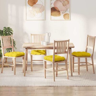 vidaXL Sitzkissen 4 pcs Helles Gelb 40 x 40 x 12 cm Stoff - Gelb vidaXL Sitzkissen 4 pcs Helles Gelb 40 x 40 x 12 cm Stoff - Gelb