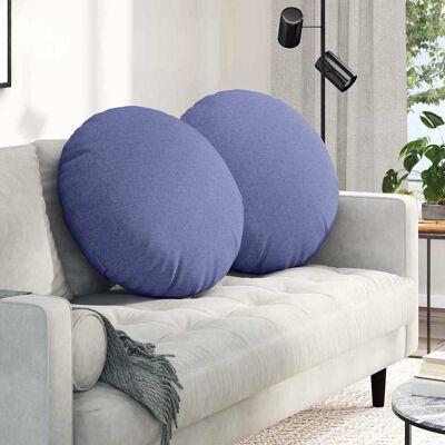 vidaXL Sitzkissen 2 pcs Jeans blau Ø80 x 29 cm Stoff - Blau vidaXL Sitzkissen 2 pcs Jeans blau Ø80 x 29 cm Stoff - Blau