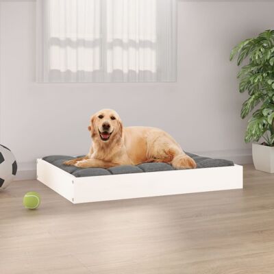 vidaXL Hundebett Weiß 71,5x54x9 cm Massivholz Kiefer - Weiß vidaXL Hundebett Weiß 71,5x54x9 cm Massivholz Kiefer - Weiß