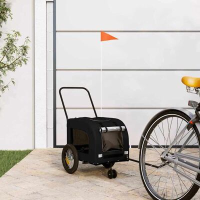 vidaXL Fahrradanhänger für Haustiere Schwarz 125 x 53 x 54 cm - Schwarz vidaXL Fahrradanhänger für Haustiere Schwarz 125 x 53 x 54 cm - Schwarz