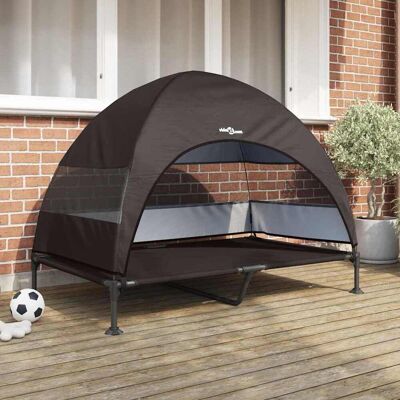 vidaXL Hochgelegtes Hundebett Braun 127 x 81 x 108 cm Stoff und Stahl - Braun vidaXL Hochgelegtes Hundebett Braun 127 x 81 x 108 cm Stoff und Stahl - Braun