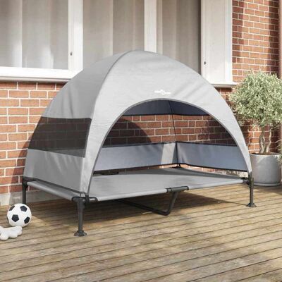 vidaXL Hochgelegtes Hundebett Silber Grau 127 x 81 x 108 cm - Silber vidaXL Hochgelegtes Hundebett Silber Grau 127 x 81 x 108 cm - Silber