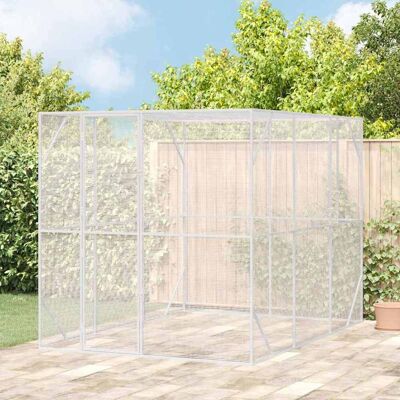 vidaXL Vogelkäfig Anthrazit 210 x 304 x 213 cm Verzinkter Stahl - Anthrazit vidaXL Vogelkäfig Anthrazit 210 x 304 x 213 cm Verzinkter Stahl - Anthrazit