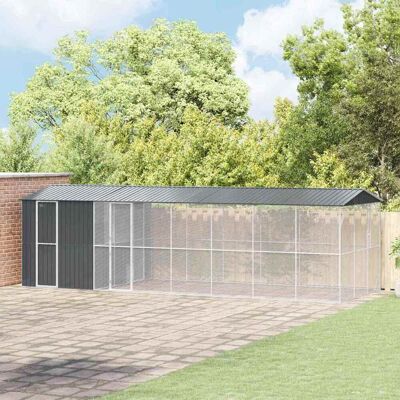 vidaXL Vogelkäfig Anthrazit 860 x 310 x 247 cm Verzinkter Stahl - Anthrazit vidaXL Vogelkäfig Anthrazit 860 x 310 x 247 cm Verzinkter Stahl - Anthrazit