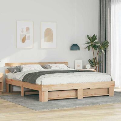 vidaXL Naturholz-Bettrahmen 200 x 200 cm - Beige vidaXL Naturholz-Bettrahmen 200 x 200 cm - Beige