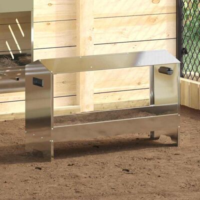 vidaXL Hühnerfütterungsrinne Silber 81 x 32 x 53,5 cm Verzinkter Stahl - Silber vidaXL Hühnerfütterungsrinne Silber 81 x 32 x 53,5 cm Verzinkter Stahl - Silber