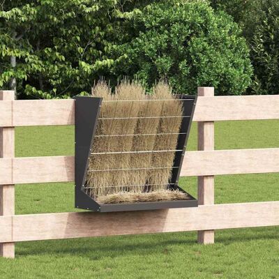 vidaXL Heu Futterspender Schwarz 71 x 33 x 70 cm Kaltgewalzter Stahl - Schwarz vidaXL Heu Futterspender Schwarz 71 x 33 x 70 cm Kaltgewalzter Stahl - Schwarz