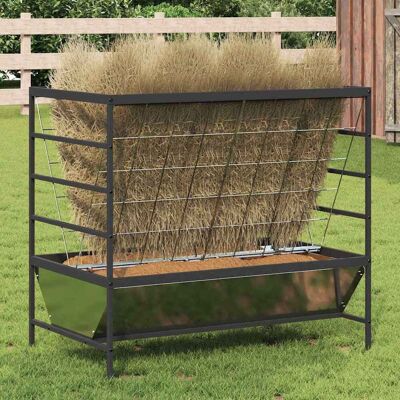 vidaXL Viehfutterspender Silber 100 x 60 x 90 cm Verzinkter Stahl - Silber vidaXL Viehfutterspender Silber 100 x 60 x 90 cm Verzinkter Stahl - Silber