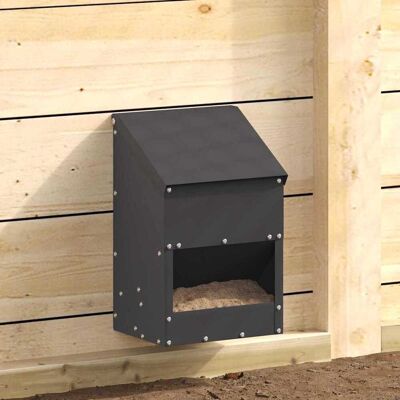 vidaXL Hühnerfütterer Schwarz 21 x 16 x 33 cm Kaltgewalzter Stahl - Schwarz vidaXL Hühnerfütterer Schwarz 21 x 16 x 33 cm Kaltgewalzter Stahl - Schwarz