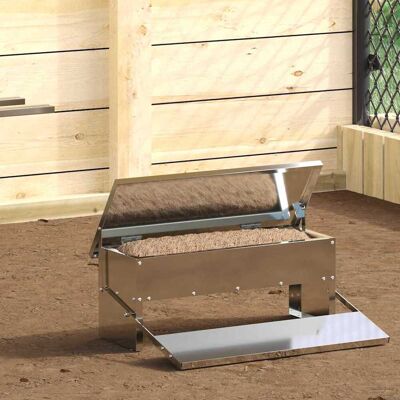 vidaXL Hühnertretfeeder Silber 48,5 x 39,5 x 19 cm Verzinkter Stahl - Silber vidaXL Hühnertretfeeder Silber 48,5 x 39,5 x 19 cm Verzinkter Stahl - Silber
