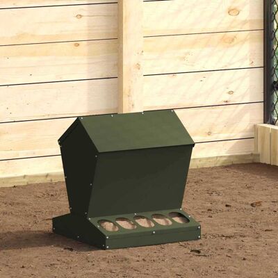 vidaXL Hühnerfütterer Olive Grün 40 x 40 x 45 cm Kaltgewalzter Stahl - Grün vidaXL Hühnerfütterer Olive Grün 40 x 40 x 45 cm Kaltgewalzter Stahl - Grün