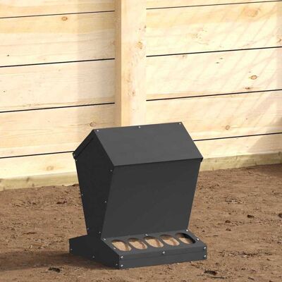 vidaXL Hühnerfütterer Schwarz 30 x 30 x 39 cm Kaltgewalzter Stahl - Schwarz vidaXL Hühnerfütterer Schwarz 30 x 30 x 39 cm Kaltgewalzter Stahl - Schwarz