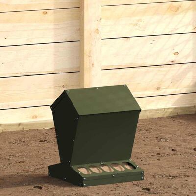 vidaXL Hühnerfütterer Olive Grün 30 x 30 x 39 cm Kaltgewalzter Stahl - Grün vidaXL Hühnerfütterer Olive Grün 30 x 30 x 39 cm Kaltgewalzter Stahl - Grün