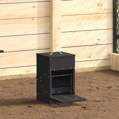 vidaXL Hühnertretfeeder Schwarz 25 x 42 x 40 cm Kaltgewalzter Stahl - Schwarz vidaXL Hühnertretfeeder Schwarz 25 x 42 x 40 cm Kaltgewalzter Stahl - Schwarz