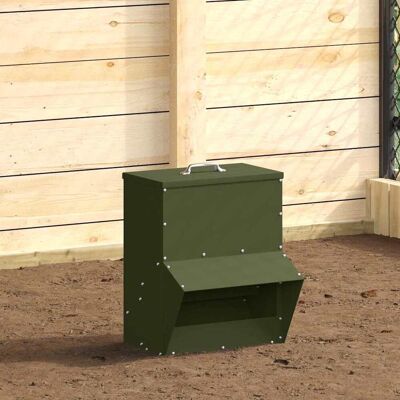 vidaXL Hühnerfütterer Olive Grün 35 x 30,5 x 43,5 cm - Grün vidaXL Hühnerfütterer Olive Grün 35 x 30,5 x 43,5 cm - Grün